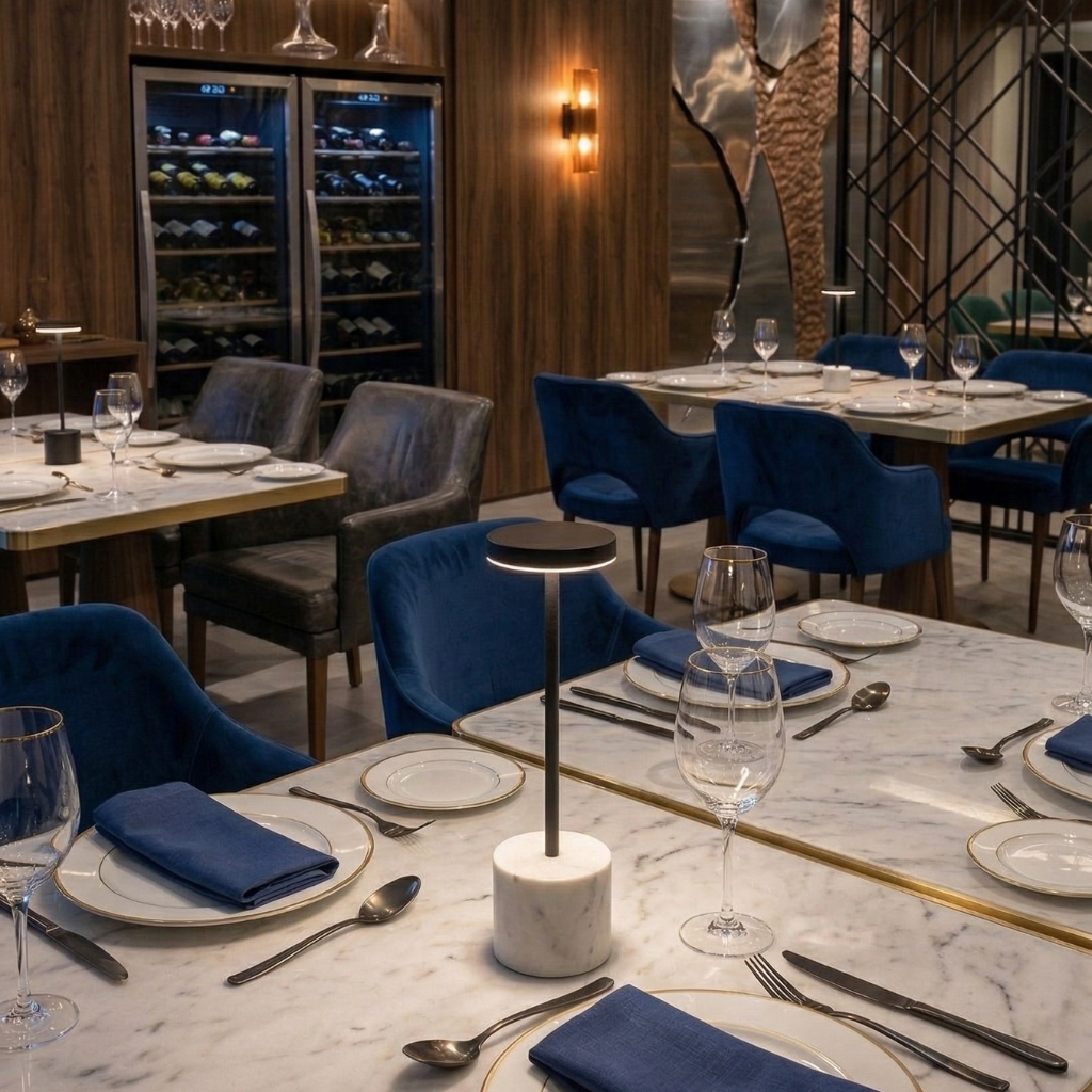 Lumin&aacute;ria Preta Cl&aacute;ssica em Mesa de Jantar